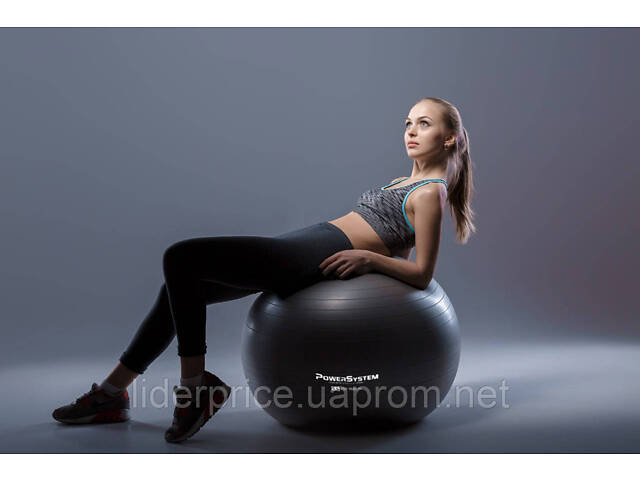 Мяч для фитнеса (фитбол) Power System PS-4013 Ø75 cm PRO Gymball Black, Оригинал! - Фото 10