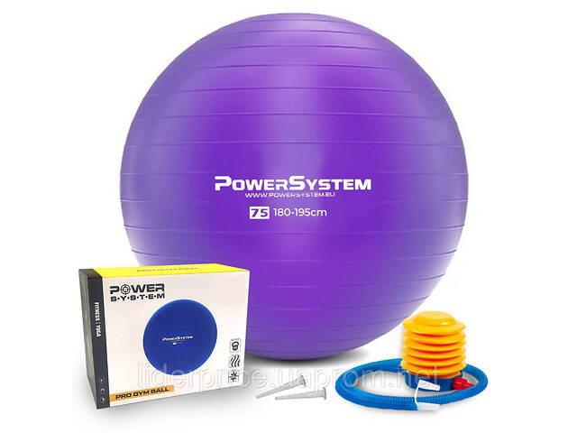 М'яч для фітнесу (фітбол) Power System PS-4013 Ø75 cm PRO Gymball Purple, Оригінал! - Фото 1