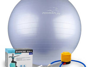 М'яч для фітнесу (фітбол) PowerPlay 4001 Ø75 cm Gymball Sky Blue + помпа
