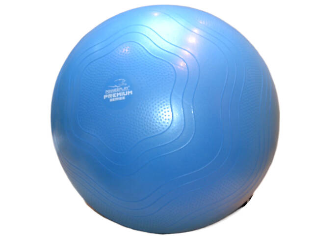 М'яч для фітнесу (фітбол) укріплений PowerPlay 4000 Ø65 cm Premium Gymball Anti-Burst Синій + помпа - Фото 3