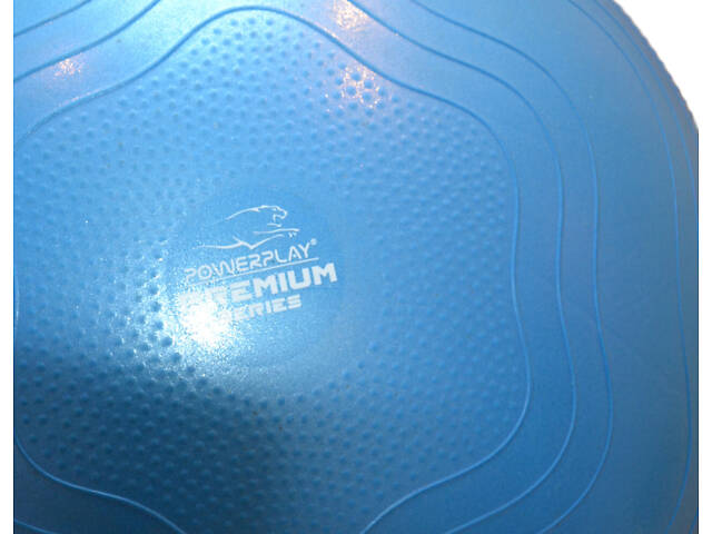 М'яч для фітнесу (фітбол) укріплений PowerPlay 4000 Ø65 cm Premium Gymball Anti-Burst Синій + помпа - Фото 7