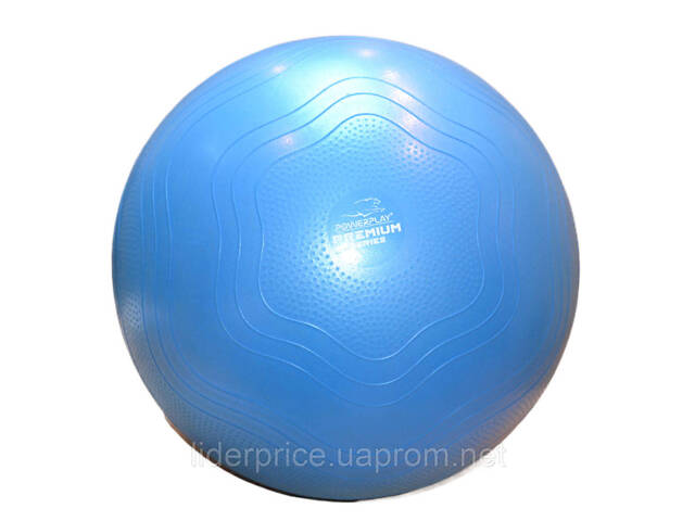 Мяч для фитнеса (фитбол) укрепленный PowerPlay 4000 Ø65 cm Premium Gymball Anti-Burst Синий + помпа, Оригинал! - Фото 2