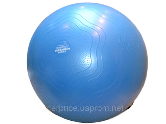 Мяч для фитнеса (фитбол) укрепленный PowerPlay 4000 Ø65 cm Premium Gymball Anti-Burst Синий + помпа, Оригинал! - Фото 3