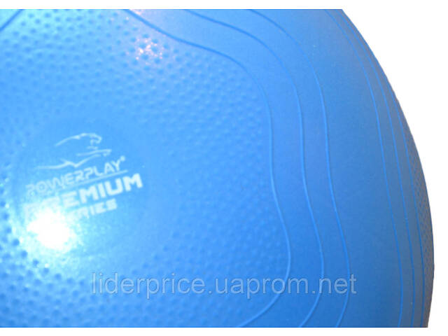 Мяч для фитнеса (фитбол) укрепленный PowerPlay 4000 Ø65 cm Premium Gymball Anti-Burst Синий + помпа, Оригинал! - Фото 6