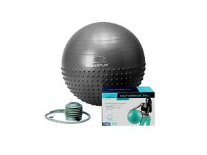 М'яч для фітнесу PowerPlay 4003 75см Dark-grey + насос