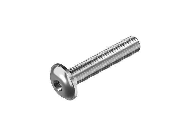 М6х25 10.9 гвинт з буртиком цинк білий повна різьба крок 1 (200шт.) [5I20L00005I260252L] напівкругла HX4 Metalvis - Фото 1