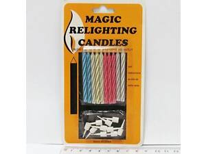 Магічні свічки для торта незгасаючі Magic набір 10 шт ( 5,5 - 0,4 см), mix4 6307