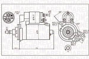 MAGNETI MARELLI 063720295010 Стартер VW T4 2.4 D/2.5 TDI/2.8 VR6 95-03 (1.7kw) (z=9)