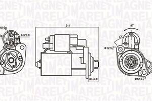 MAGNETI MARELLI 063721062010 Стартер Audi A3/Ford Galaxy/VW Caddy/Golf/Passat/Skoda Octavia 1,4-2,0 91-05 (1,1kw) (z=9)