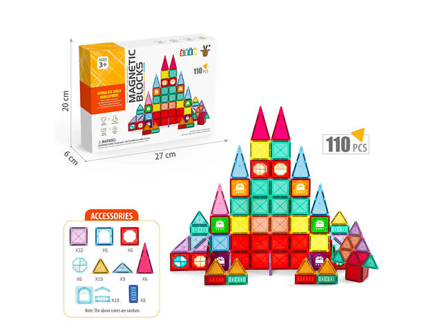 Magnetic Blocks Магнитный конструктор 110pcs D018 - Фото 3