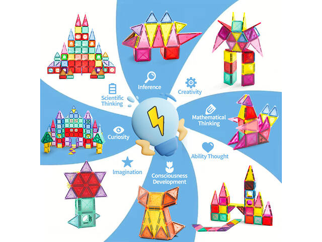 Magnetic Blocks Магнитный конструктор 110pcs D018 - Фото 5