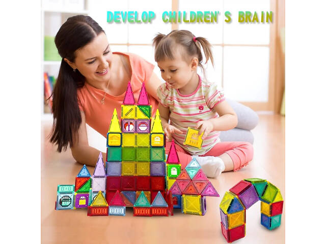 Magnetic Blocks Магнитный конструктор 110pcs D018 - Фото 8