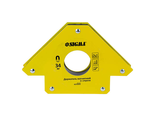 Магнит для сварки стрела 34кг 110×110мм (45, 90, 135°) SIGMA (4270331) - Фото 1