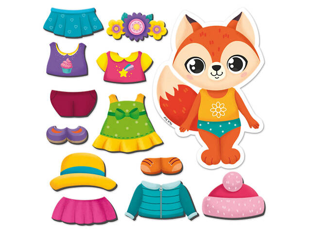 Магнитная игра Одевашка 'Лисичка' Vladi Toys VT3204-33 Укр - Фото 1