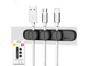 Магнитный держатель для кабелей Baseus Peas Cable Clip - Black (ACWDJ-01)