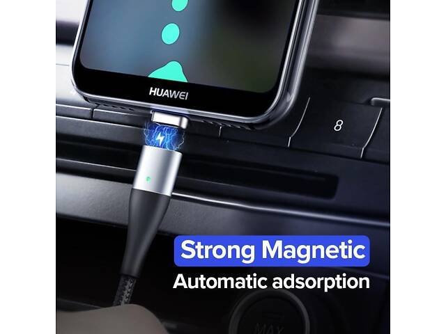 Магнитный кабель Micro USB Ugreen для зарядки и передачи данных 1 м Черный (60207+60209d2) - Фото 2