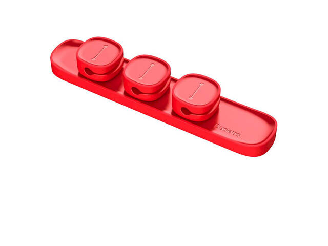 Магнитный органайзер держатель для проводов Baseus Peas Cable Clip ACWDJ-09 Красный - Фото NaN