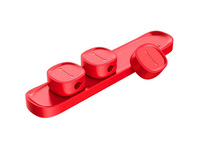Магнитный органайзер держатель для проводов Baseus Peas Cable Clip ACWDJ-09 Красный - Фото 2