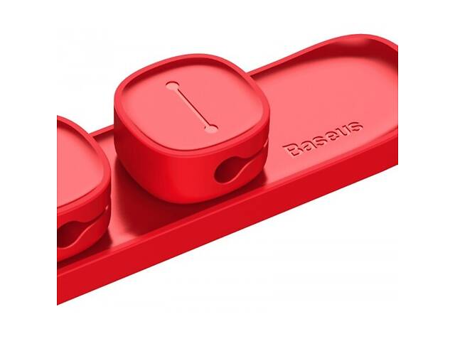 Магнитный органайзер держатель для проводов Baseus Peas Cable Clip ACWDJ-09 Красный - Фото 3