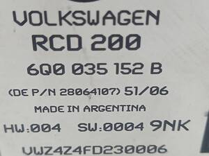 Магнітола штатна VW POLO IV 4, 6q0035152b