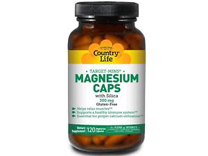 Магний, Magnesium, Country Life, 300 мг, 120 капсул