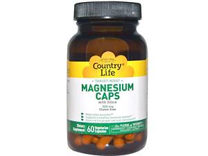 Магний, Magnesium, Country Life, 300 мг, 60 капсул