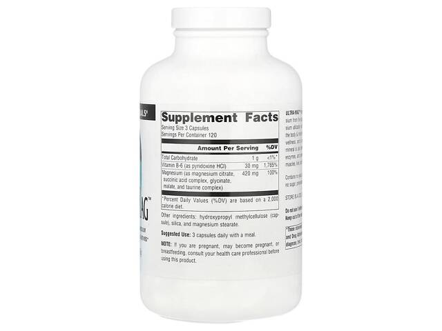 Магній Source Naturals Ultra-Mag 360 vcaps (1086-2023-10-3287) - Фото 2