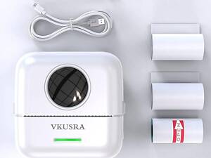 Маленький принтер VKUSRA, мини-карманный принтер со встроенной батареей емкостью 1200 мАч