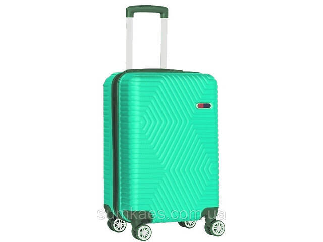 Малый пластиковый чемодан на колесах 45L GD Polo cалатовый - Фото 1