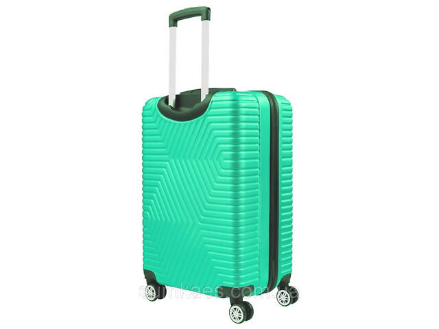 Малый пластиковый чемодан на колесах 45L GD Polo cалатовый - Фото 2