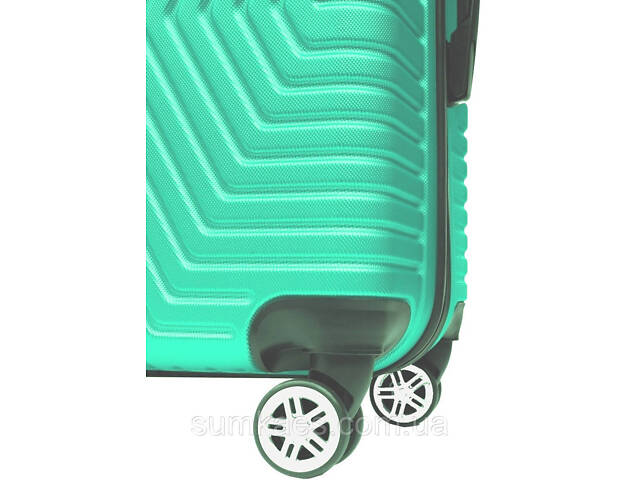 Малый пластиковый чемодан на колесах 45L GD Polo cалатовый - Фото 3
