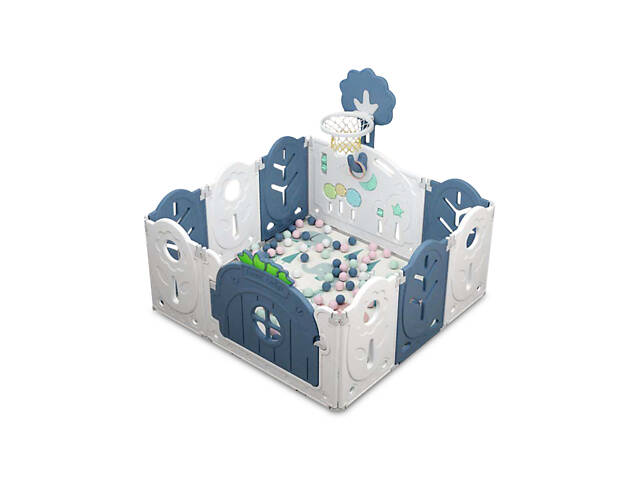 Манеж з баскетбольним кільцем No Brand 123х123х62 см Різнокольоровий (1337558870) - Фото 1