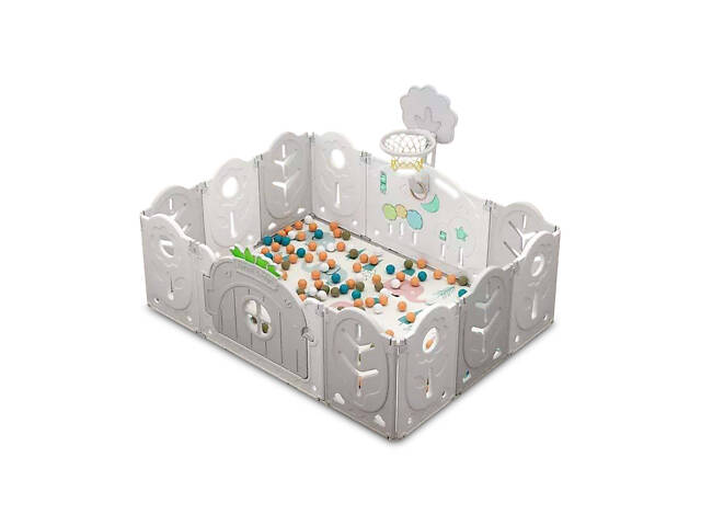 Манеж з баскетбольним кільцем No Brand 123х165х62 см Сірий (1338547808) - Фото 1