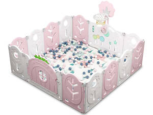 Манеж з баскетбольним кільцем No Brand 165х165х62 см Рожевий (1568525831)