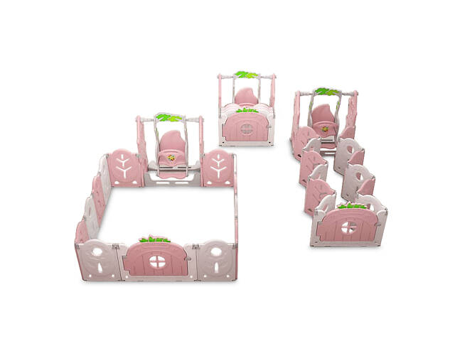 Манеж з баскетбольним кільцем No Brand 165х165х62 см Рожевий (1568525831) - Фото 2