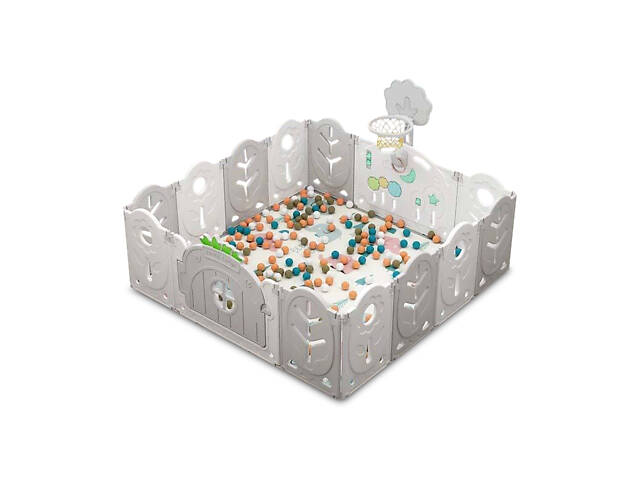 Манеж з баскетбольним кільцем No Brand 165х165х62 см Сірий (1338547809) - Фото 1