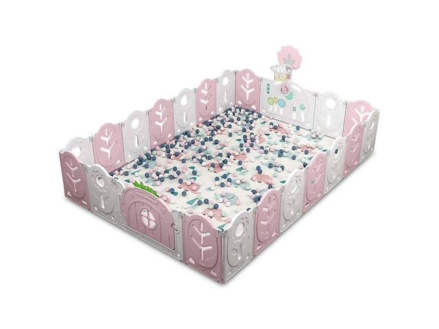 Манеж з баскетбольним кільцем No Brand 205х285х62 см Рожевий (1568525835) - Фото 1