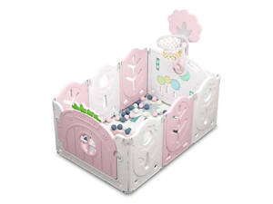 Манеж з баскетбольним кільцем No Brand 84х123х62 см Рожевий (1568525828)