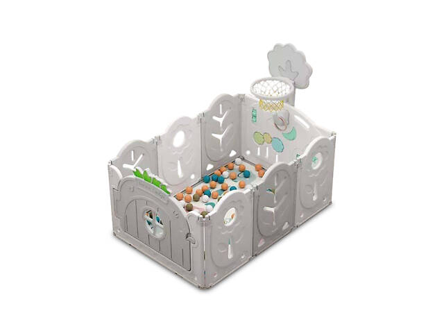 Манеж з баскетбольним кільцем No Brand 84х123х62 см Сірий (1338547807) - Фото 1