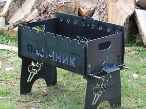 Мангал автоматичний на 8 шампурів із регулюванням висоти дна відносно шампурів