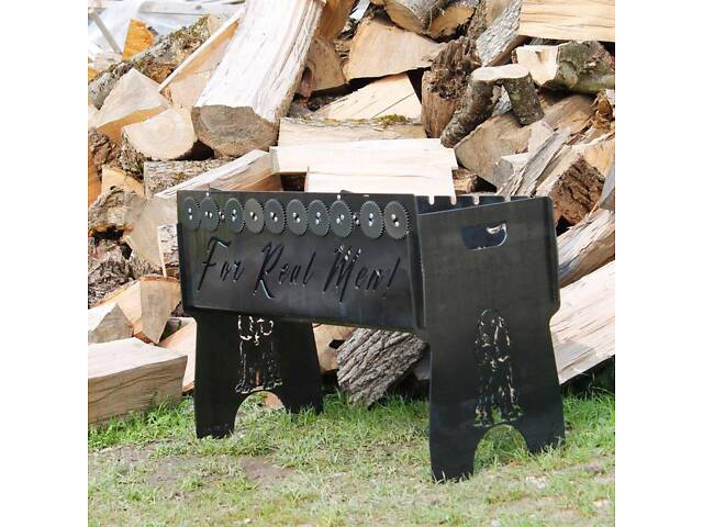 Мангал автоматичний на 10 шампурів із гравіюванням — Собака - Фото 1