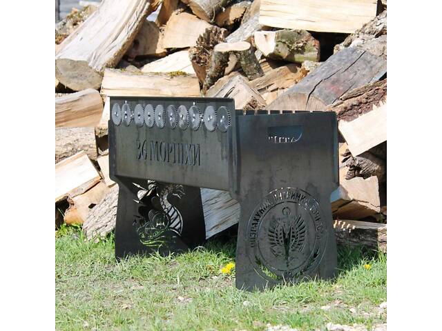 Мангал автоматичний на 10 шампурів із гравіюванням — Морпіхи - Фото 2