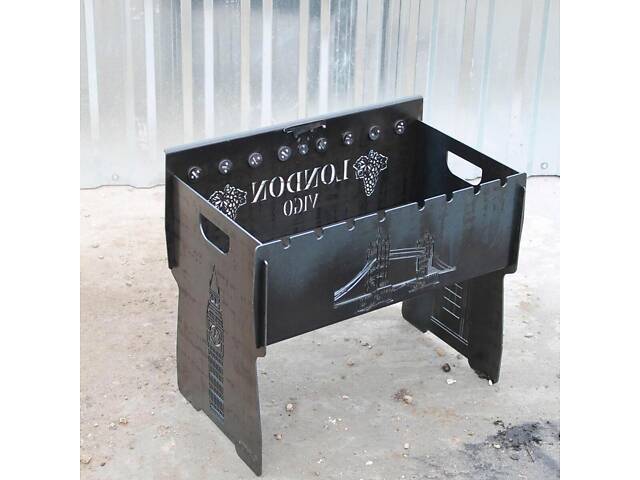 Мангал автоматичний на 8 шампурів із гравіюванням — London - Фото 2