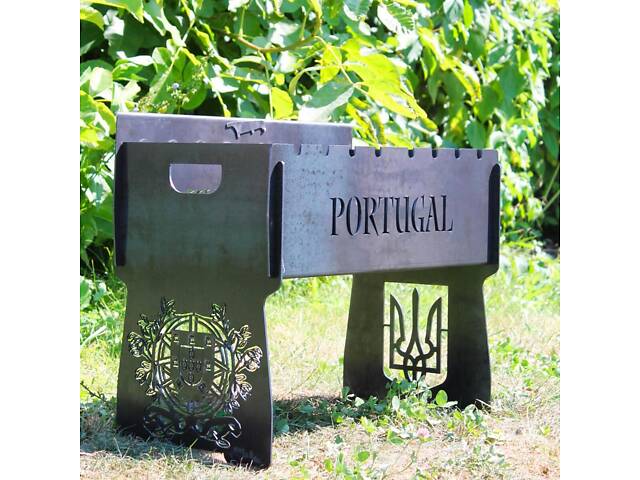 Мангал автоматичний на 8 шампурів із гравіюванням — Україна/Португалія - Фото 2