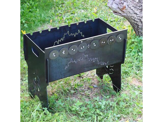 Мангал автоматичний на 8 шампурів із гравіюванням. - Фото 1