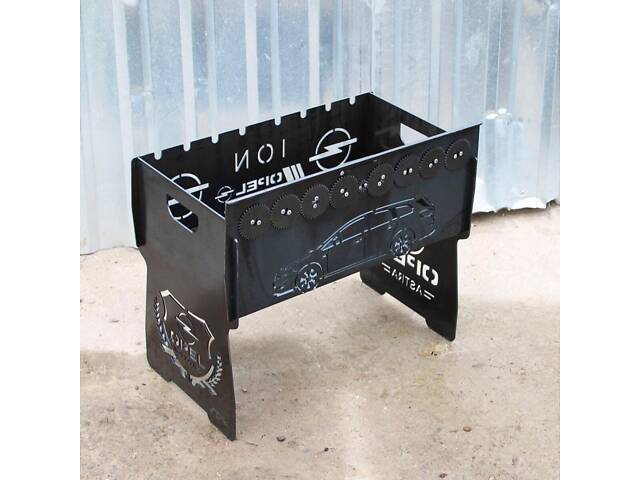 Мангал автоматичний на 8 шампурів із гравіюванням — Opel - Фото 2