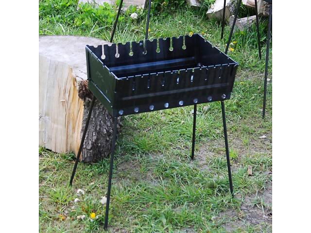 Мангал-валіза 2 мм на 6 шампурів, розкладна жаровня гриль - Фото 3