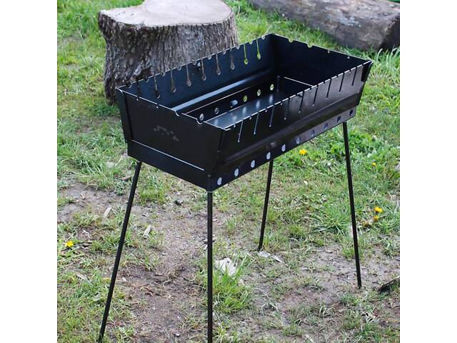 Мангал-валіза 2 мм на 8 шампурів, розкладна жаровня гриль - Фото 1