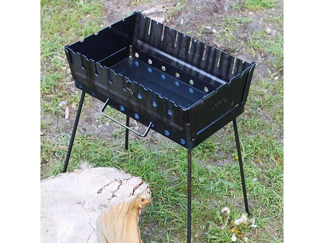 Мангал-валіза 2 мм на 8 шампурів, розкладна жаровня гриль - Фото 3