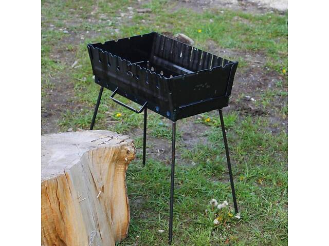 Мангал-валіза 2 мм на 8 шампурів, розкладна жаровня гриль - Фото 4